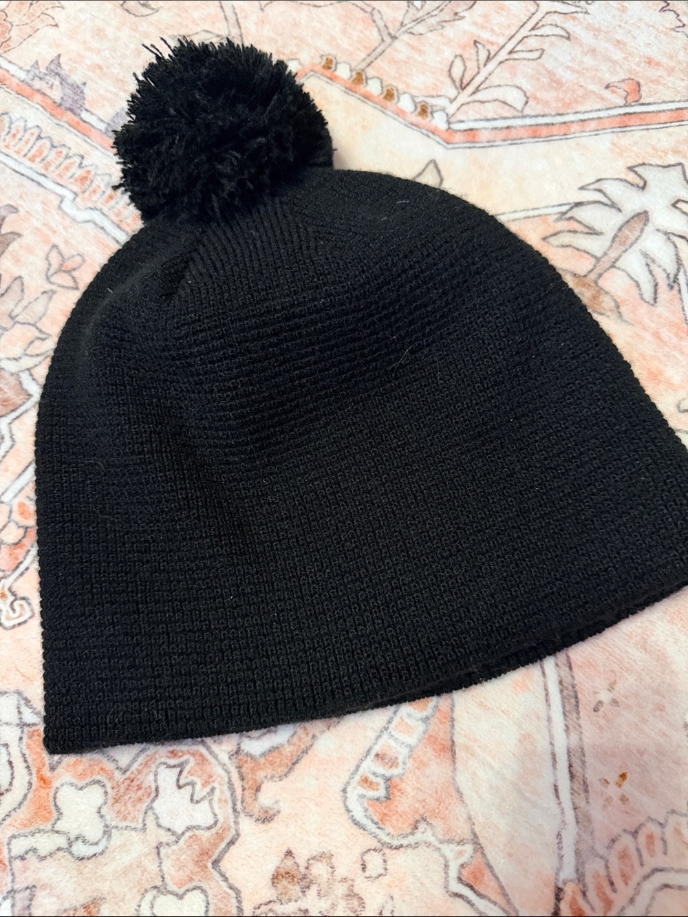 Black Pom Knit Beanie - Unbranded